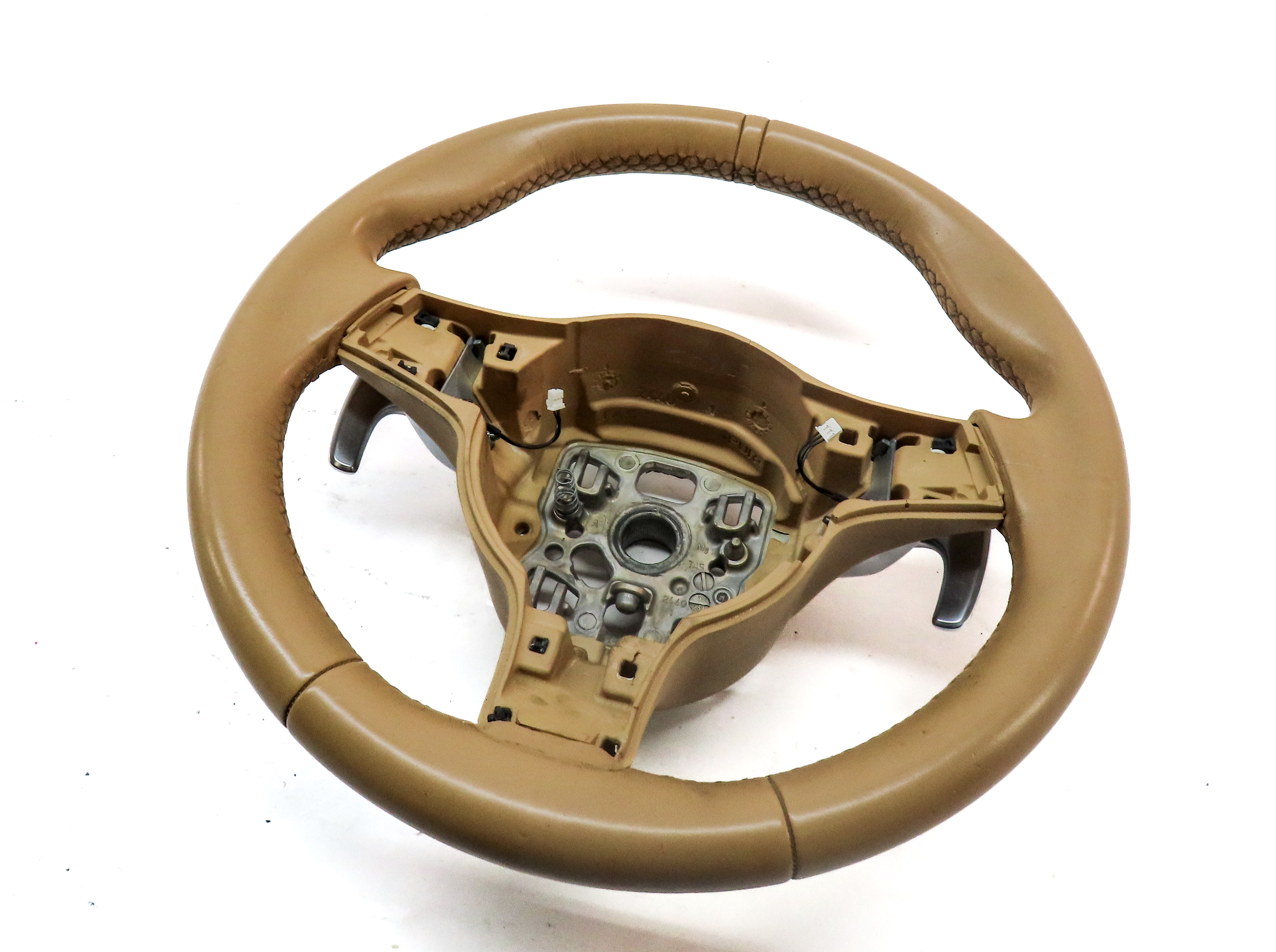 10-16 PORSCHE CAYENNE PANAMERA (958 970) 3-SPOKE STEERING WHEEL & PADDLE (Beige) — exact item pictured